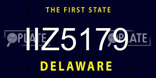 IIZ5179 Delaware License Plate