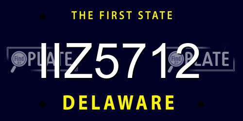 IIZ5712 Delaware License Plate