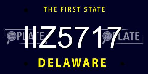 IIZ5717 Delaware License Plate