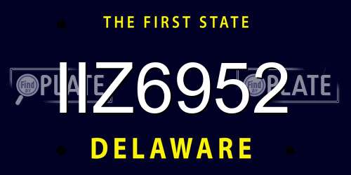IIZ6952 Delaware License Plate