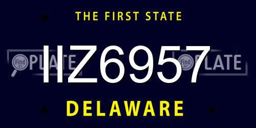 IIZ6957 Delaware License Plate