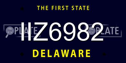 IIZ6982 Delaware License Plate