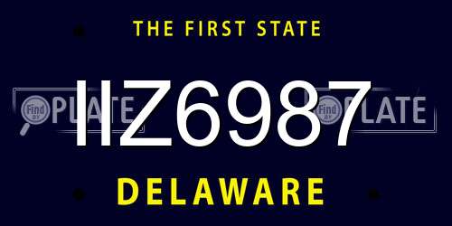 IIZ6987 Delaware License Plate