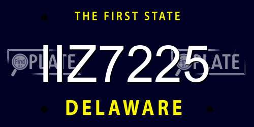 IIZ7225 Delaware License Plate