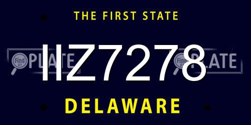 IIZ7278 Delaware License Plate