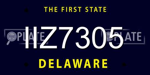 IIZ7305 Delaware License Plate