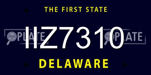 IIZ7310 Delaware License Plate