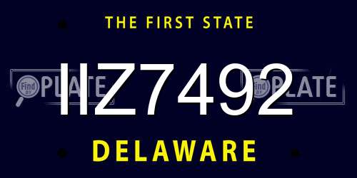 IIZ7492 Delaware License Plate