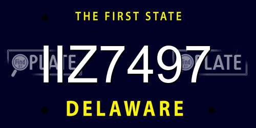 IIZ7497 Delaware License Plate
