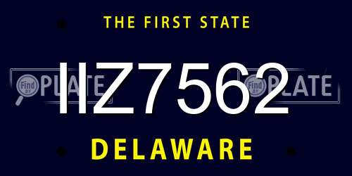 IIZ7562 Delaware License Plate