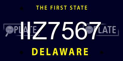 IIZ7567 Delaware License Plate