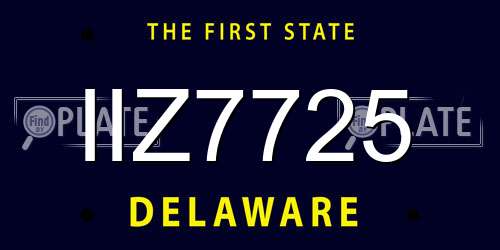 IIZ7725 Delaware License Plate