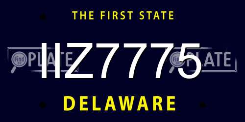 IIZ7775 Delaware License Plate