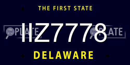 IIZ7778 Delaware License Plate