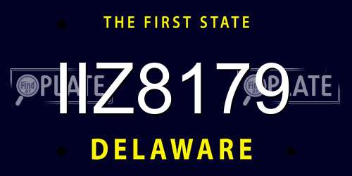 IIZ8179 Delaware License Plate