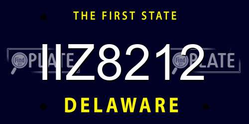 IIZ8212 Delaware License Plate