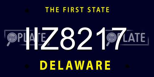 IIZ8217 Delaware License Plate