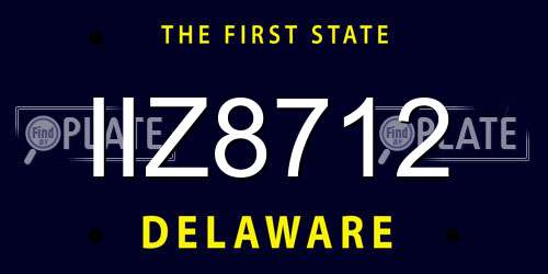 IIZ8712 Delaware License Plate
