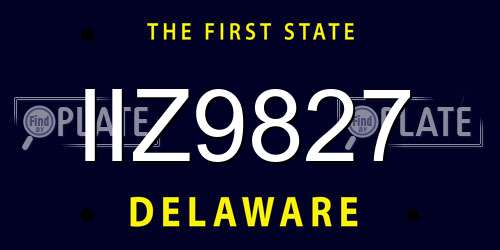 IIZ9827 Delaware License Plate