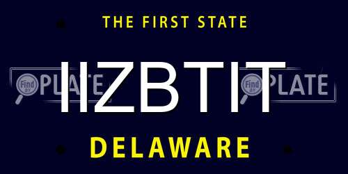 IIZBTIT Delaware License Plate