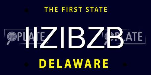 IIZIBZB Delaware License Plate