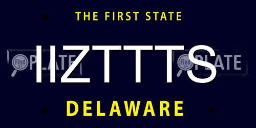 IIZTTTS Delaware License Plate
