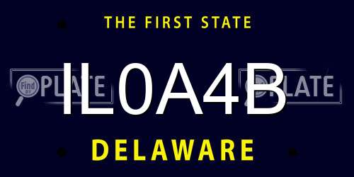 IL0A4B Delaware License Plate