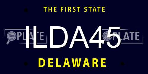 ILDA45 Delaware License Plate