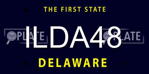ILDA48 Delaware License Plate