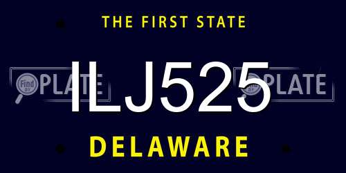 ILJ525 Delaware License Plate