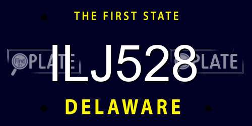 ILJ528 Delaware License Plate
