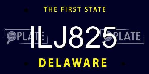 ILJ825 Delaware License Plate