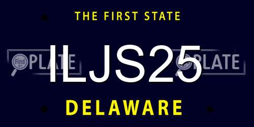 ILJS25 Delaware License Plate