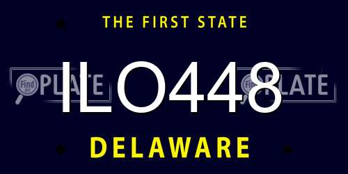 ILO448 Delaware License Plate