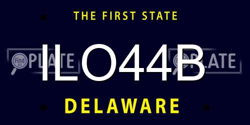 ILO44B Delaware License Plate