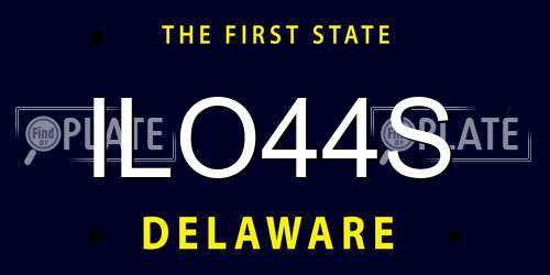 ILO44S Delaware License Plate
