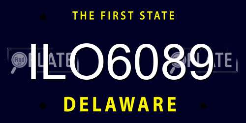 ILO6089 Delaware License Plate