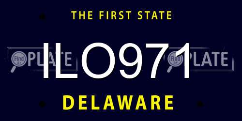 ILO971 Delaware License Plate