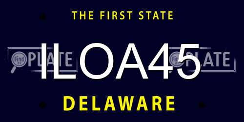 ILOA45 Delaware License Plate