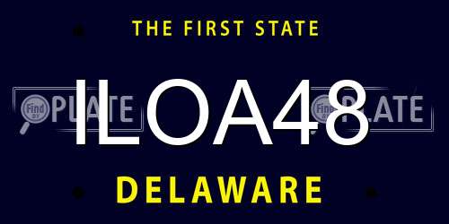 ILOA48 Delaware License Plate
