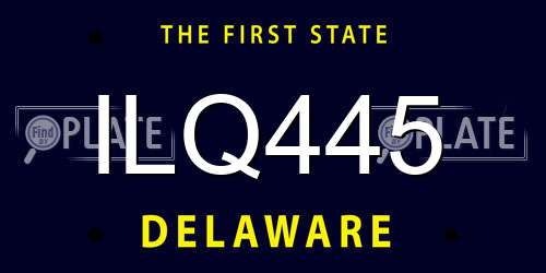 ILQ445 Delaware License Plate