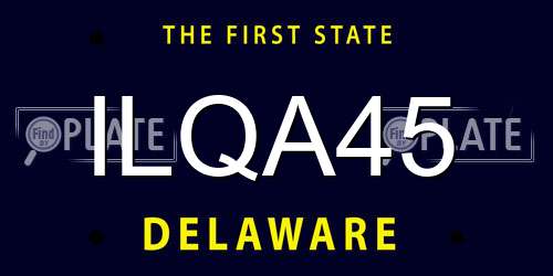 ILQA45 Delaware License Plate
