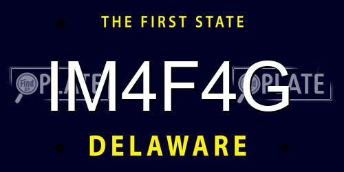 IM4F4G Delaware License Plate
