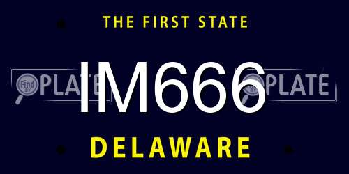 IM666 Delaware License Plate