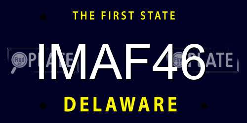 IMAF46 Delaware License Plate