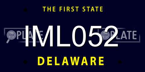 IML052 Delaware License Plate