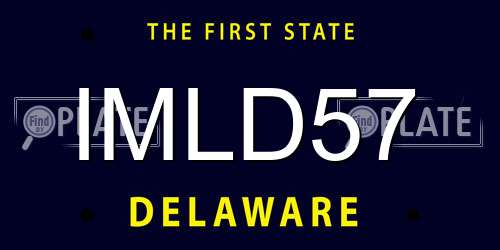 IMLD57 Delaware License Plate