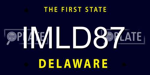 IMLD87 Delaware License Plate