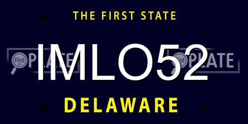 IMLO52 Delaware License Plate