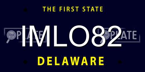 IMLO82 Delaware License Plate